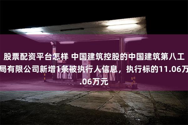 股票配资平台怎样 中国建筑控股的中国建筑第八工程局有限公司新增1条被执行人信息，执行标的11.06万元