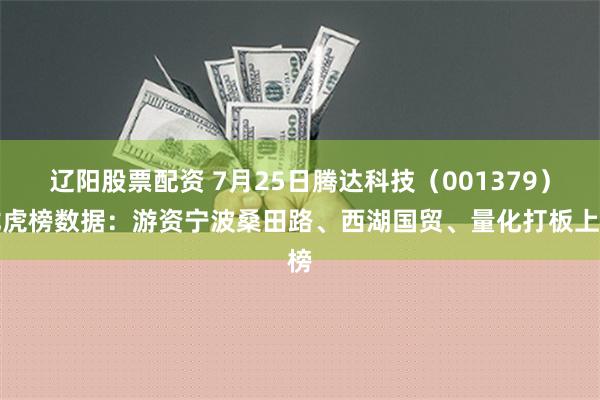 辽阳股票配资 7月25日腾达科技（001379）龙虎榜数据：游资宁波桑田路、西湖国贸、量化打板上榜