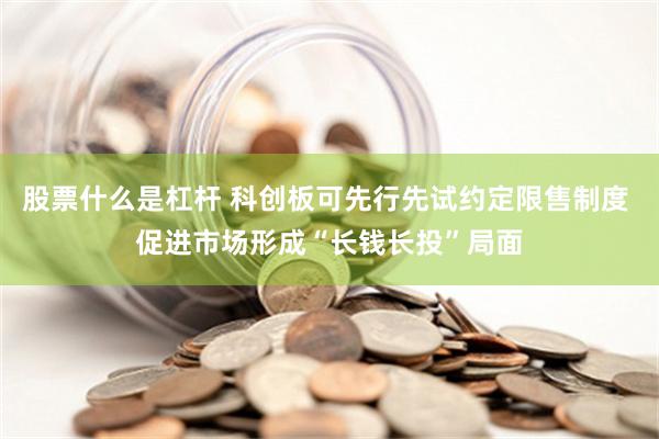 股票什么是杠杆 科创板可先行先试约定限售制度 促进市场形成“长钱长投”局面